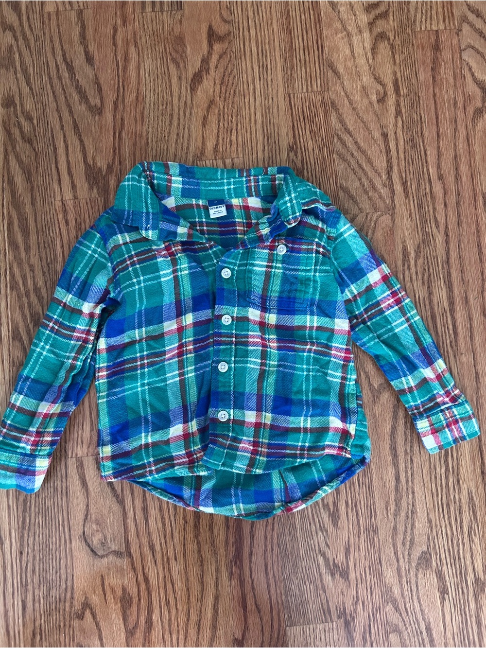 Old Navy Green & Blue Plaid Button-Down Shirt